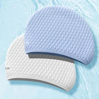 Silicone Swimming Caps Large Size Long Hair Ear Protection Swim Caps for Women Elastic Pure Color Swimming Cap Pool Accessories 2
