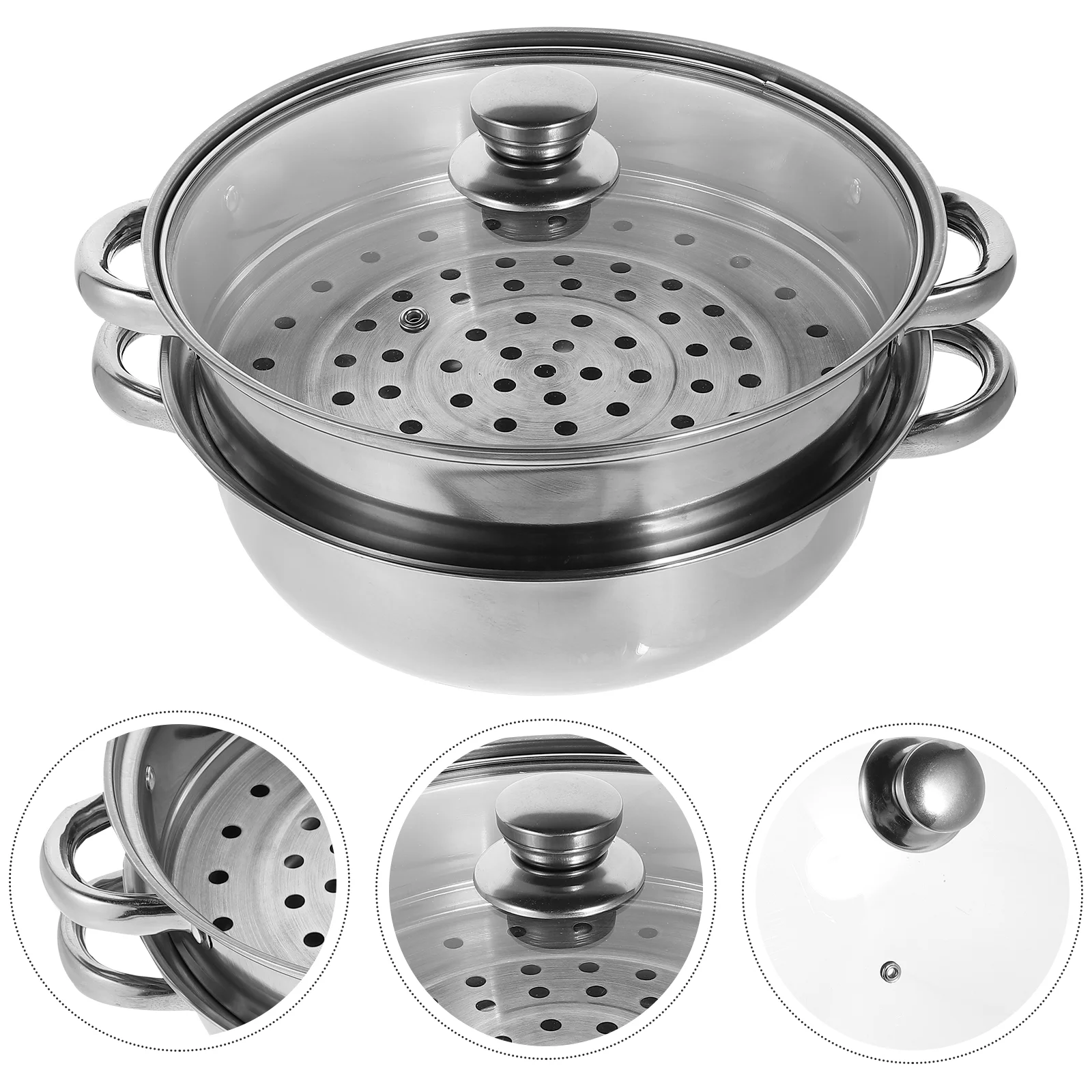 

Layer Tiers Stainless Steel Food Hair Steamer Pot Soup Steam Pot Cooking Cookware Kitchen Tools For Induction Cooker