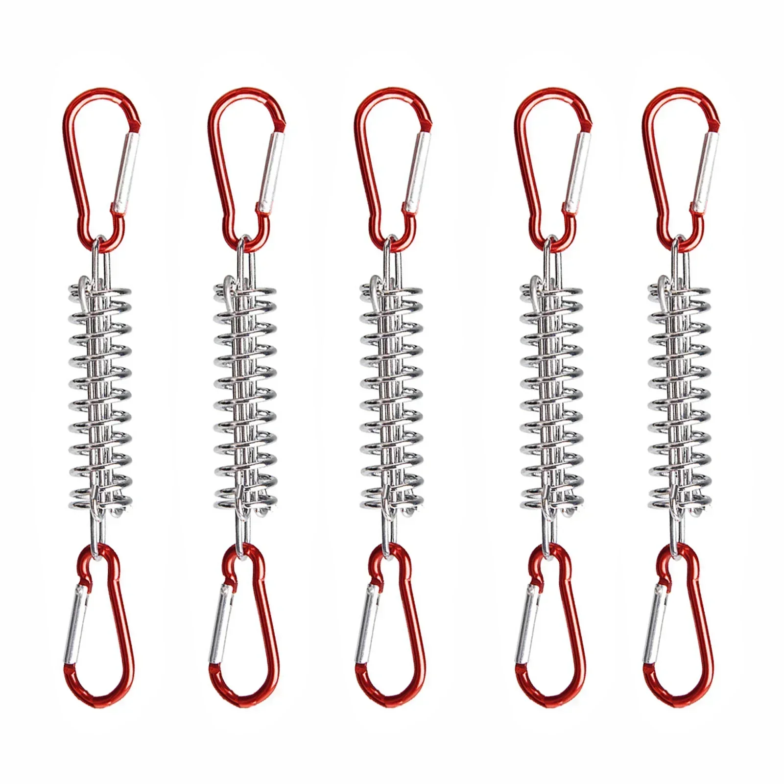 

Windproof Camping With Rope Lightweight Awning Tightener 5pcs Outdoor Steel Tensioner Fixing Spring Buckle Cord Carabiner Tent