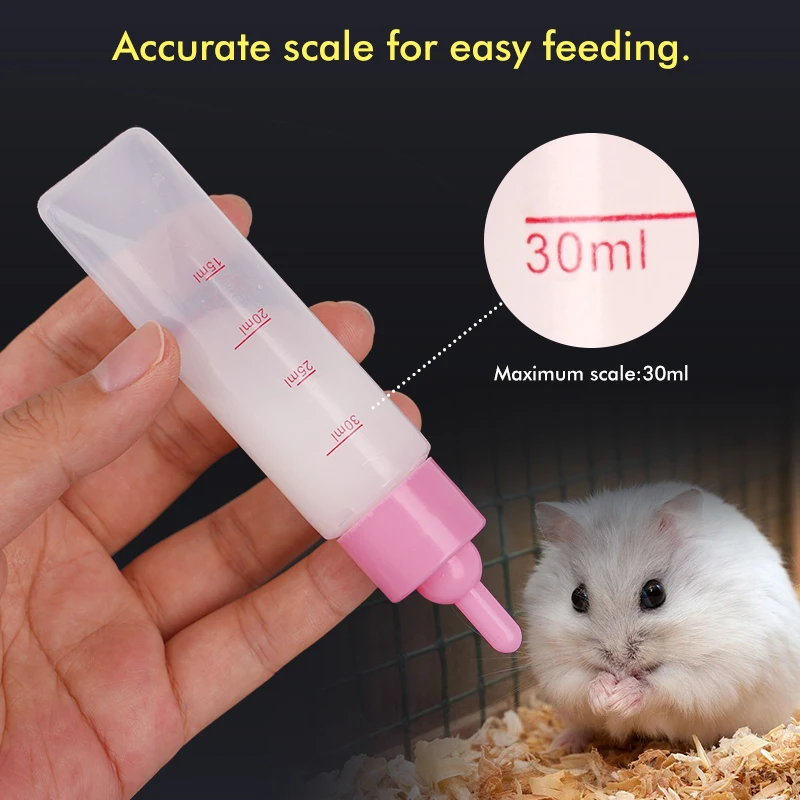 Pet Milk Feeding Bottle Silicone Nipple Baby Hamster Newborn Cat Nursing Drinking Bottle Kitten Puppy Small Animals Feeding Tool 2