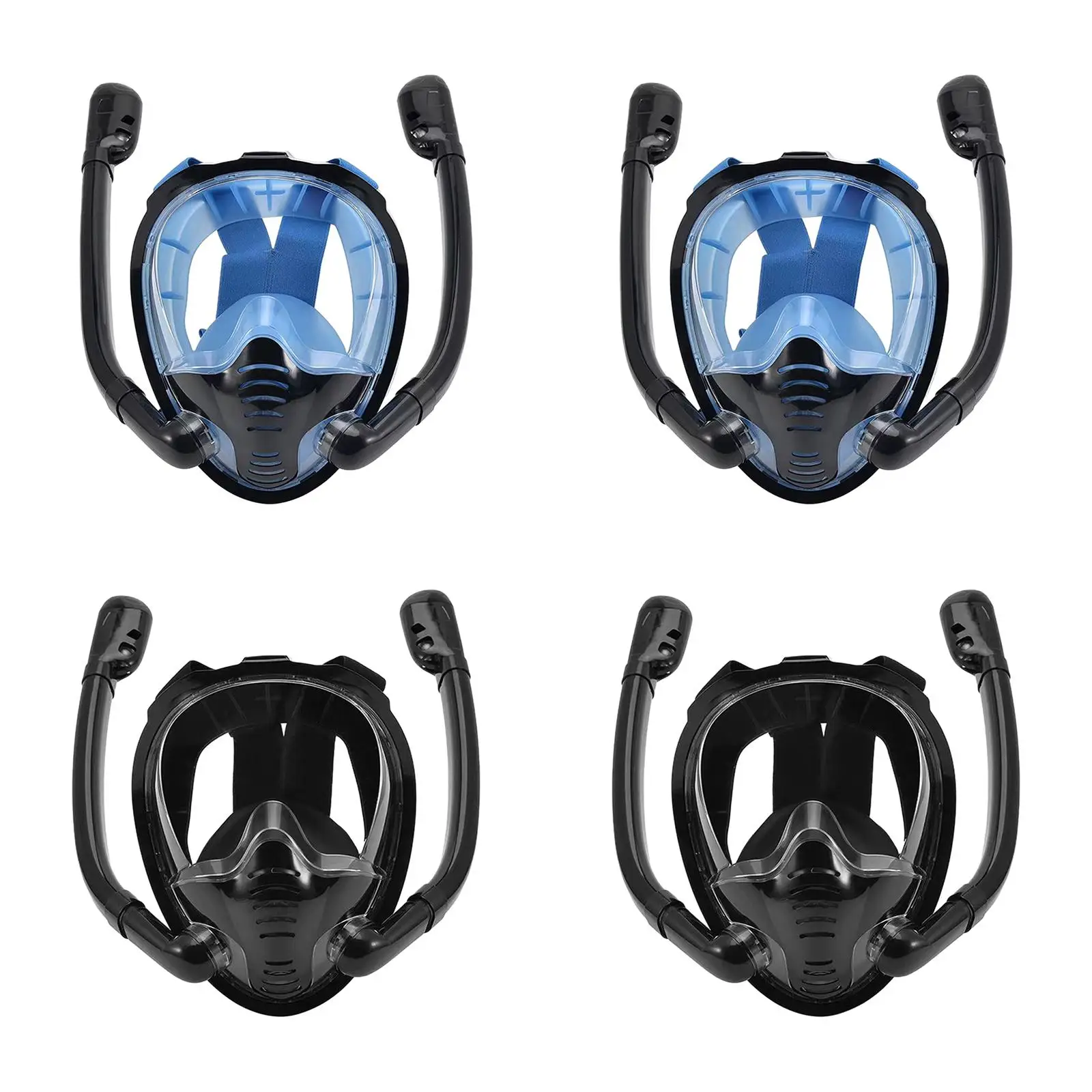 Snorkeling Mask Snorkel Mask Double Tube Swimming Goggles Durable Professional with Camera Mount 180° Wide View Swimming Mask