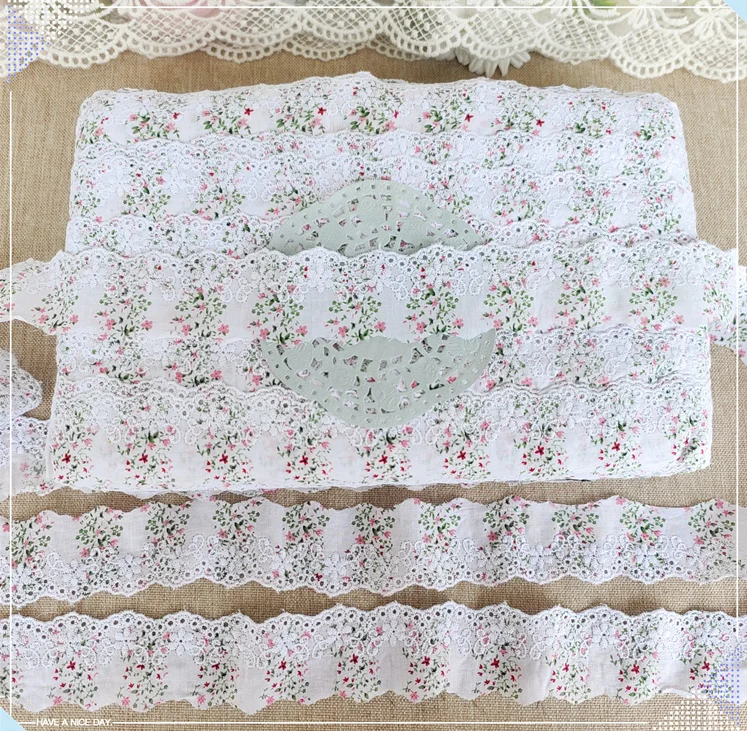 5 Yards Pure White Print Cotton Lace Trims DIY Hometexile Clothes Edge Wrapping Embroidery Cotton Ribbon Tape Material lace ribbon,lace fabric,lace sewing accessories,lace sewing supplies,lace accessories,cotton fabric,cotton ribbon