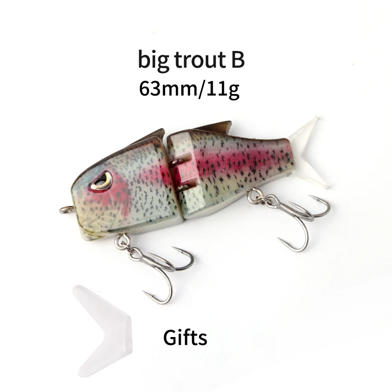 Kawa 1pc Swimbait 63mm/11g Fishing Lures Big Joint Baits Fishing Lure Crankbait Lifelike Hard Fish Baits Small Fishing Lures