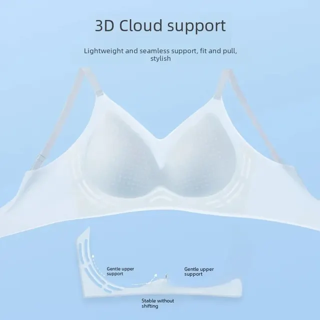 Ultra-thin Ice Silk Seamless Underwear Women Thin Comfortable Breathable  Large Chest Appears Small Strap Beautiful Sleep Bra