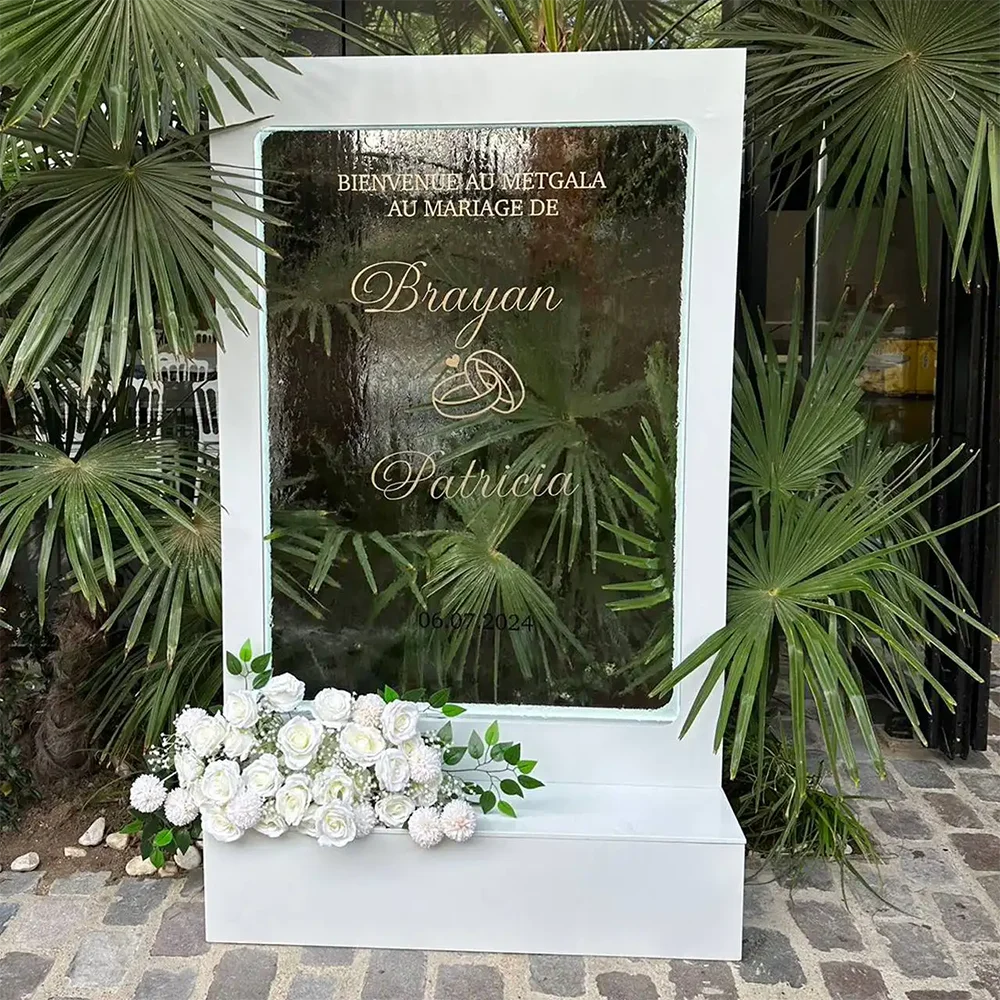 TOP Welcome water fountain wedding water fall backdrop stage decorations