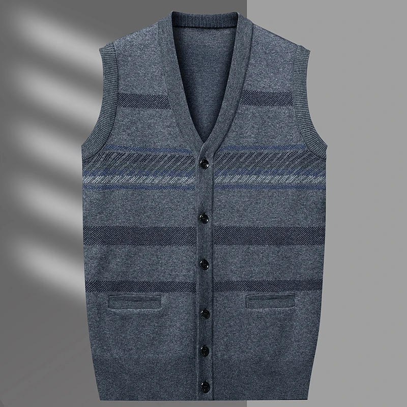 

Men's Cardigan Tank Top Business Leisure Fashion Knitted Sweater Warm V-neck Tank