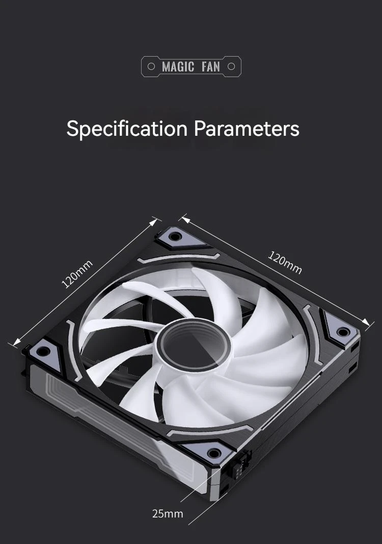 ZL-120 3 IN 1 ARGB PC Case Fan 120mm 4PIN PWM Temperature Control 3PIN ARGB CPU