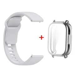 Smart Strap and Protective TPU Case for Enhanced Wearable Experience (Gray With Silver)