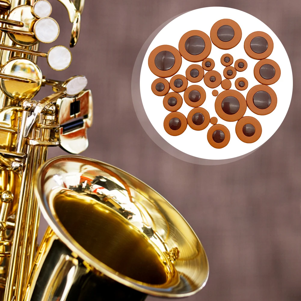 Sax Repair Pads Multi Size Alto Sax Pads Professional Leather Saxophone Cushions Sax Leather Pads for Sax Enthusiasts Players