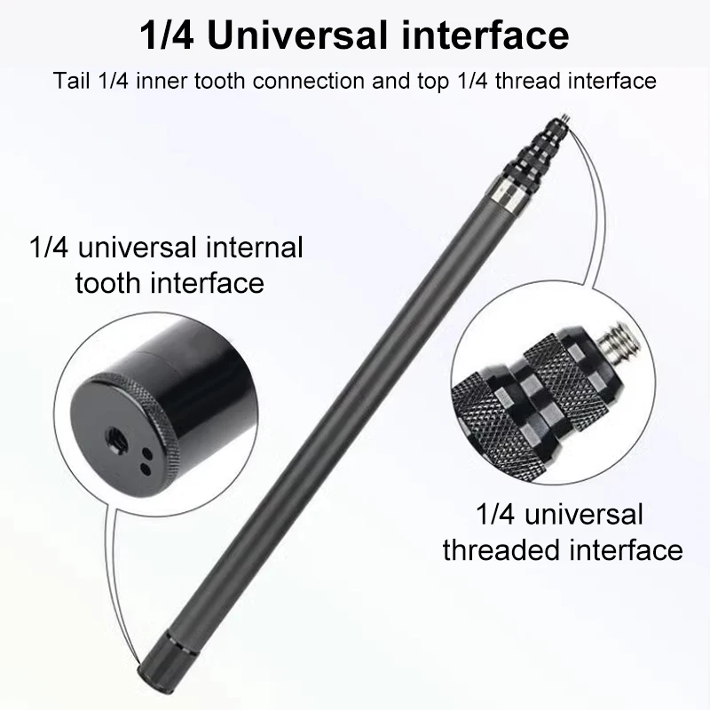 Carbon Fiber Scalable Monopod Selfie Stick Tripod 3m for Insta360 X3 X2 Go Pro