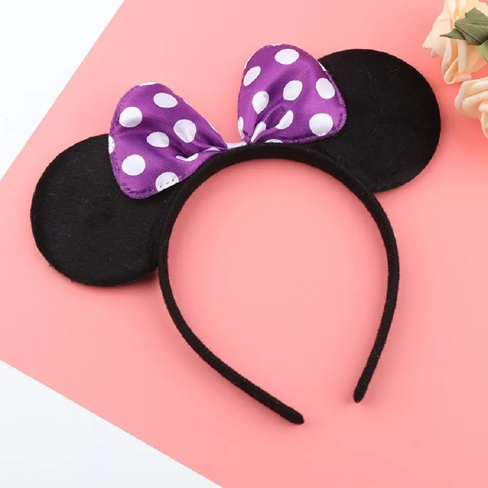 Girl Mouse Ears Headband Children Princess Party Accessories Kids Bowknot Dots Hair Band Halloween Birthday Christmas Hairband