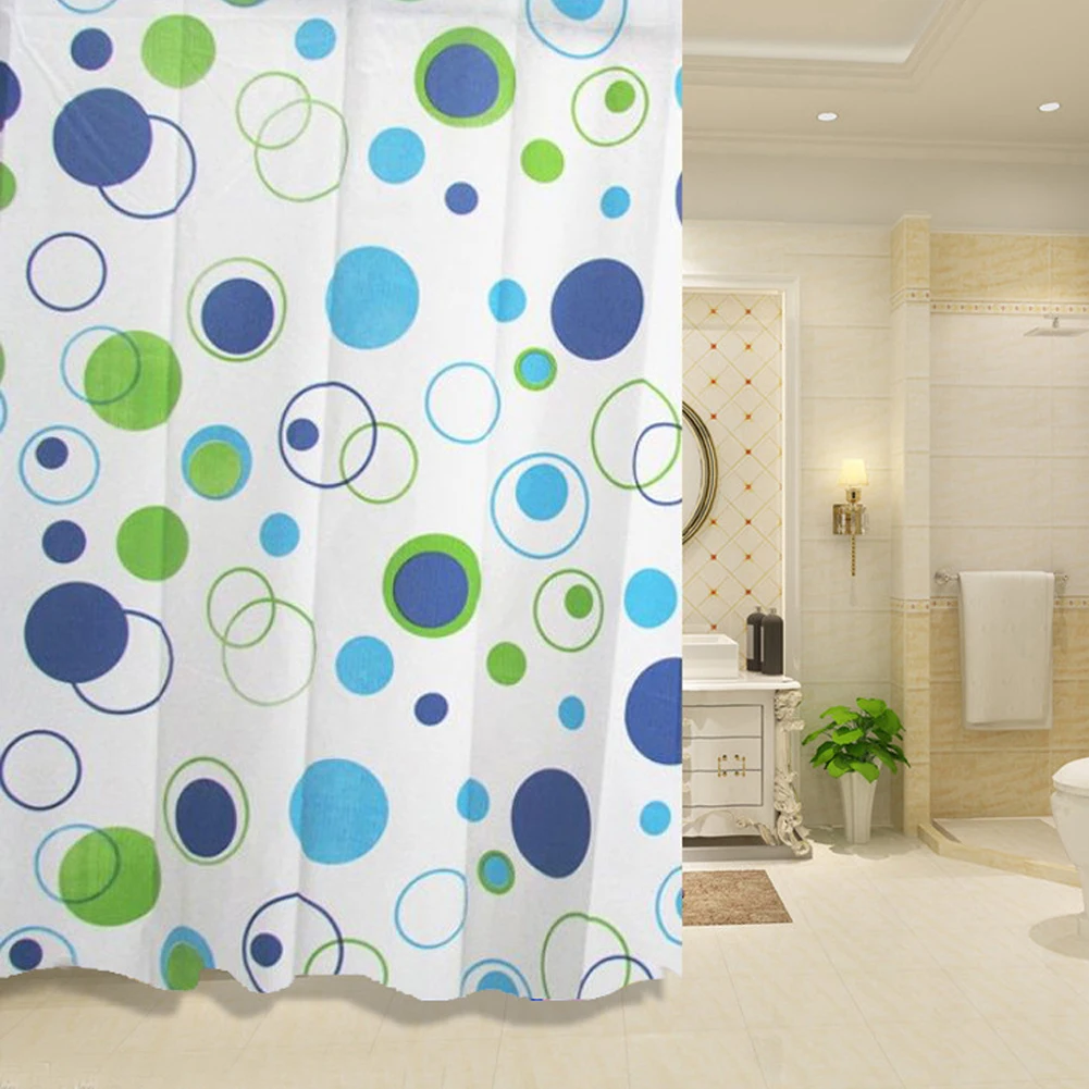 Shower Curtains 180x200cm PEVA Waterproof Thickening Starfish Hibiscus Pattern