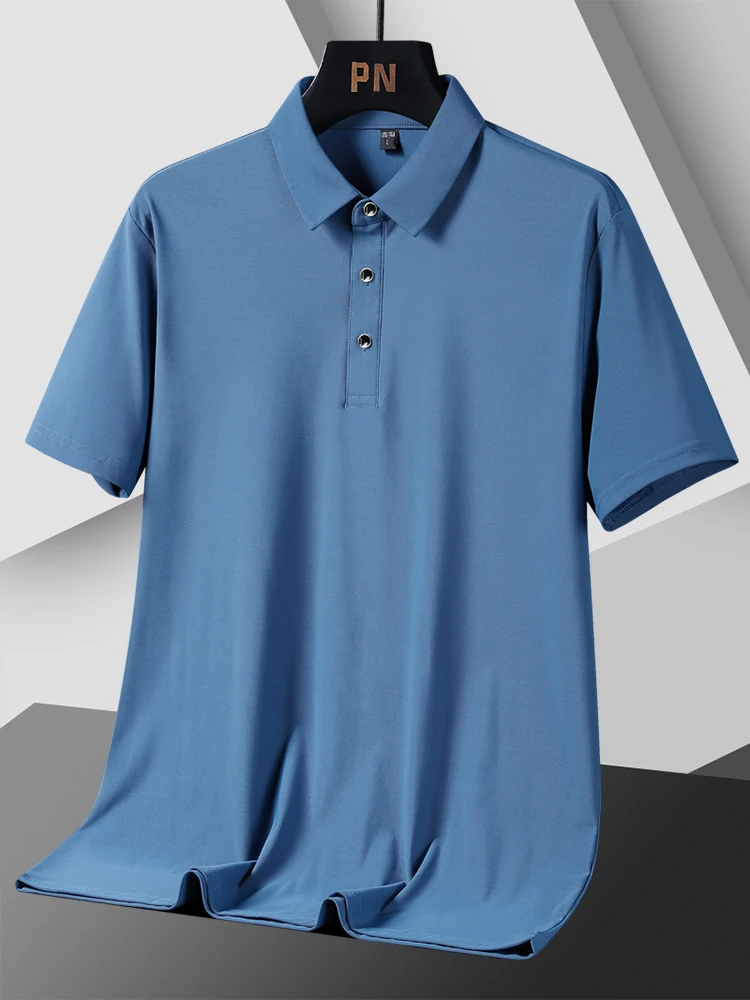 Summer Men Polo Shirts 2023 New Classic Short Sleeve Tee Breathable Cooling Quick Dry Nylon Polos Men Golf T-shirt Plus Size 8xl
