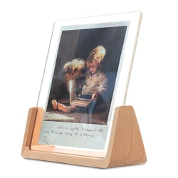 Elegant Acrylic U-Shape Walnut/Beech Photo Frame Set - Transparent Desktop Wood Picture Frames - 13X18cm 7inch (Vertical Photo)