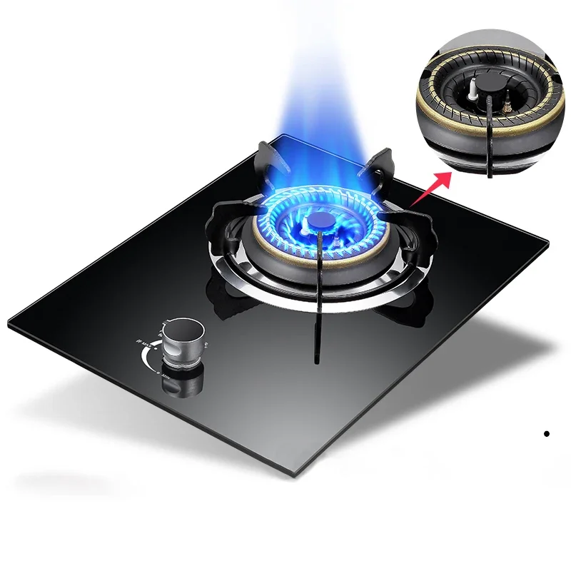 Single Burner Desktop Gas Stove Stainless Steel Fierce Burning Gas Stove Embedded Natural Liquefied