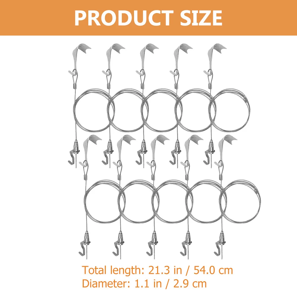 Picture Frame Hangers Hanging Hooks 10pcs Hanging Line Wire Hanger Frame Kit Painting Wire Hooks Rail System Wall Photo Hangers Display Hanging Hooks