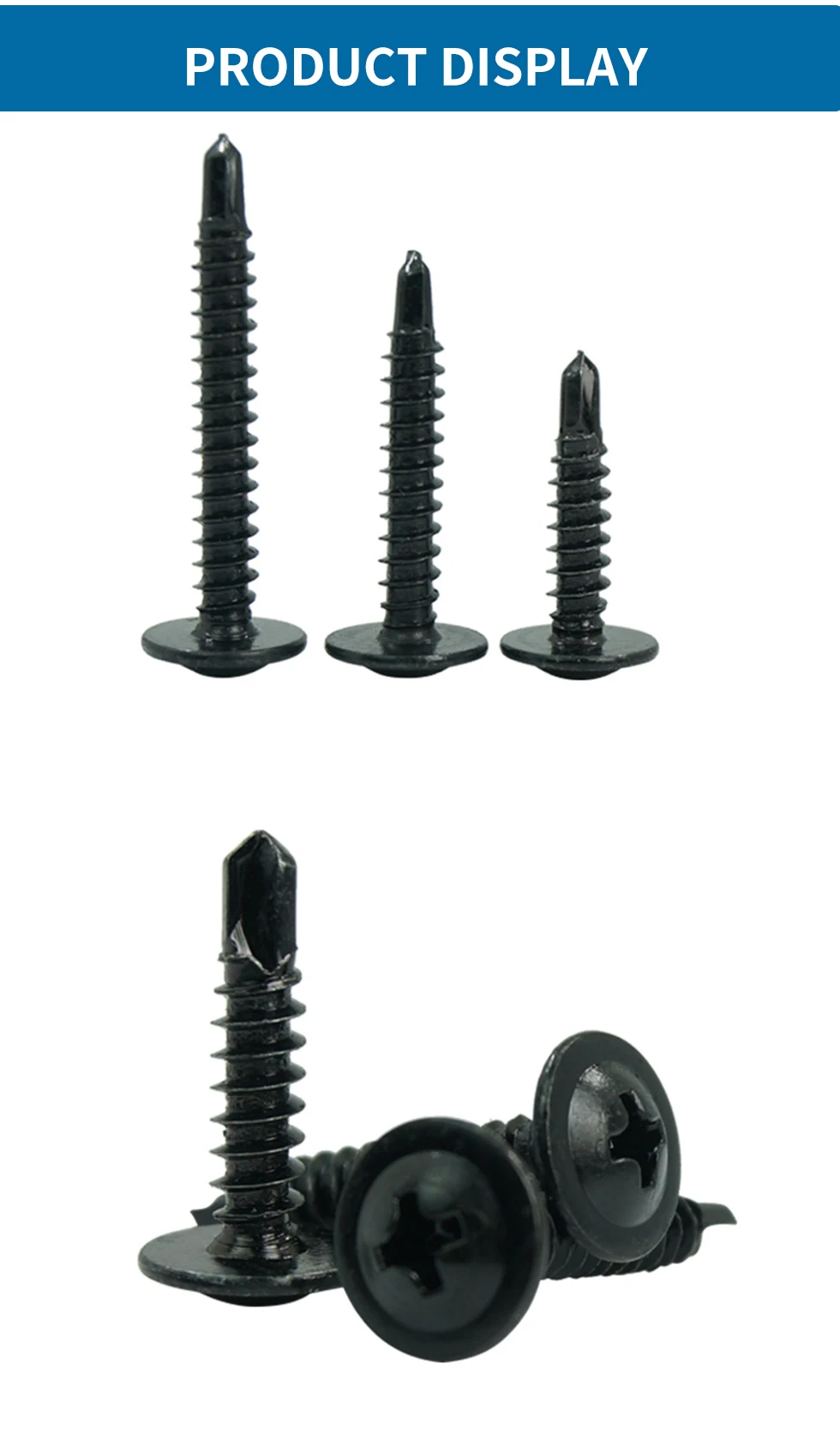 plana, perfuração cauda parafuso, broca elétrica parafuso, preto, 100pcs, 200pcs