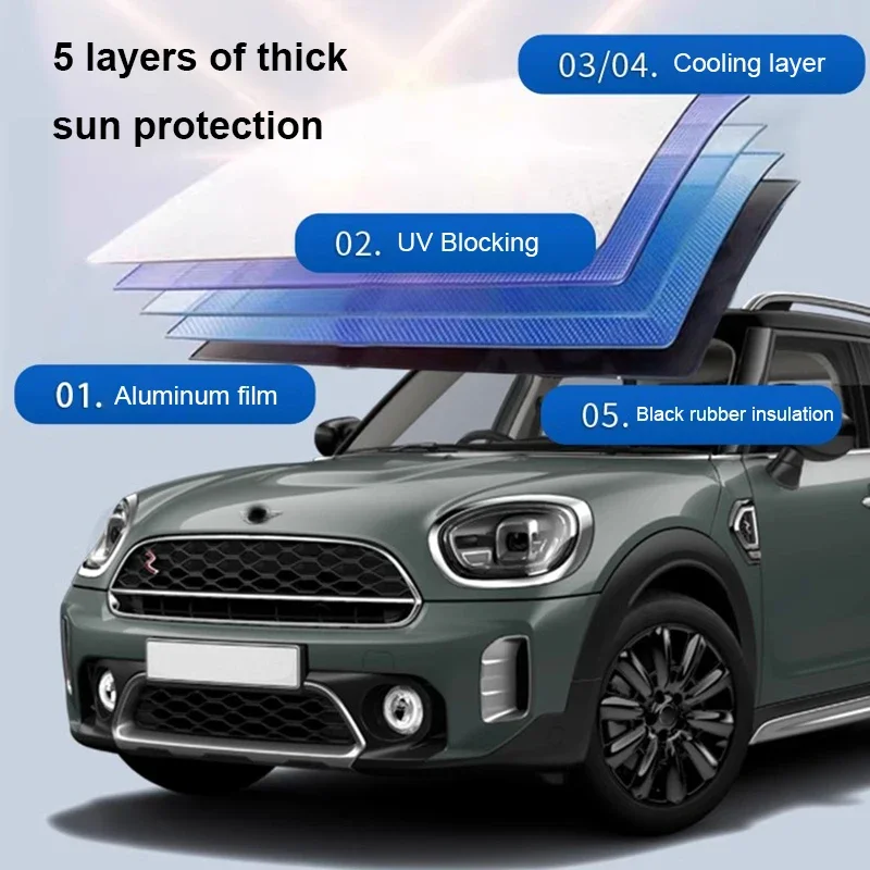Car Front Window Sunshade Cover Sun Shade for Mini Countryman U25 F65 F66 F67 Cooper S E SE J01 EV 2025 Styling Accessories
