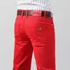 Men's Colorful Denim Stretch Stretch Jeans New Elastic Yellow Pink Red Slim Male Clothing Simple Business Denim Trousers 1