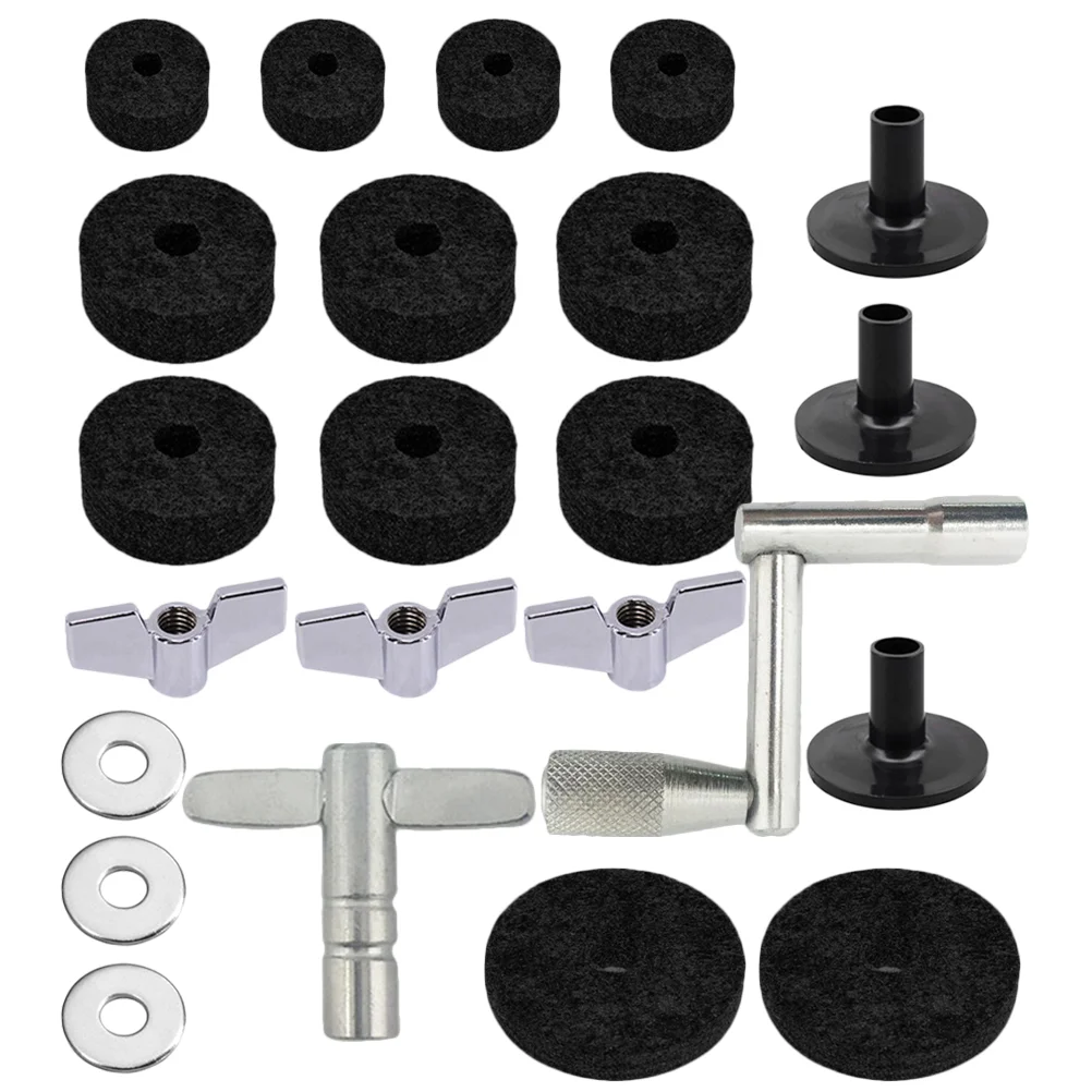 

1 Set of Cymbal Drum Replacement Pads Antiskid Cymbal Stand Felts Pads Tubes Washers Nuts