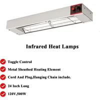 home. 24 Inch Food Heat Lamp Commercial Food Warmer Overhead Strip Warmer 500 Watts with Chain and Us Plug,110v (24") 2