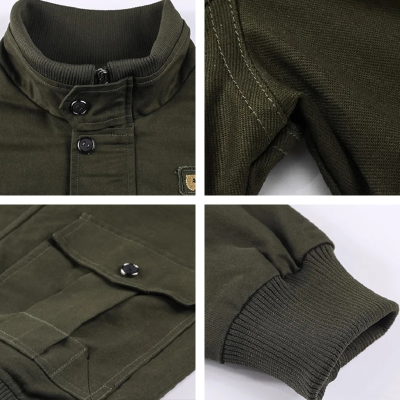 Bomber Jacket Spring Autumn Men Fashion Casual Multi Pocket Jacket Coat Outdoor Windbreaker Sport Slim Military Jackets Male 6XL 5