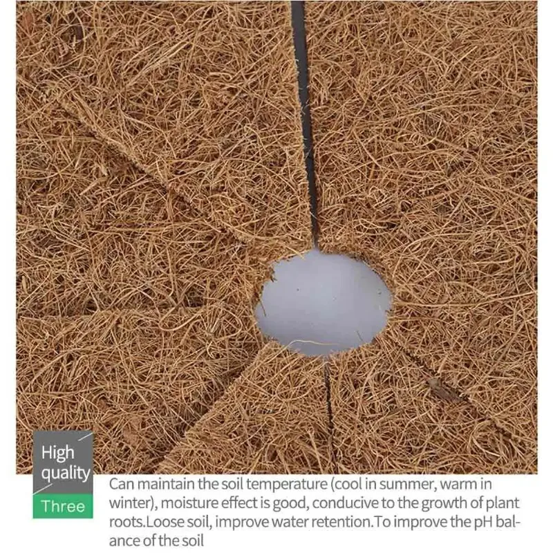 Circular Coconut Shell Fiber Plant Plastic Film Coconut Brown Silk Flat Mat Tight Grass Prevention Mat Flower Pot