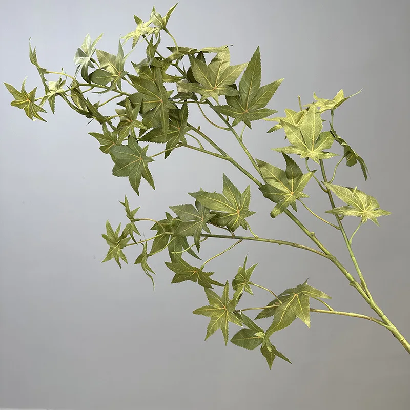 Description Picture 6 of itemArtificial Maple Leaf Branches Fake Green Plants Home Living Room Decoration Simulation Plant Silk Maples Leaves Greening