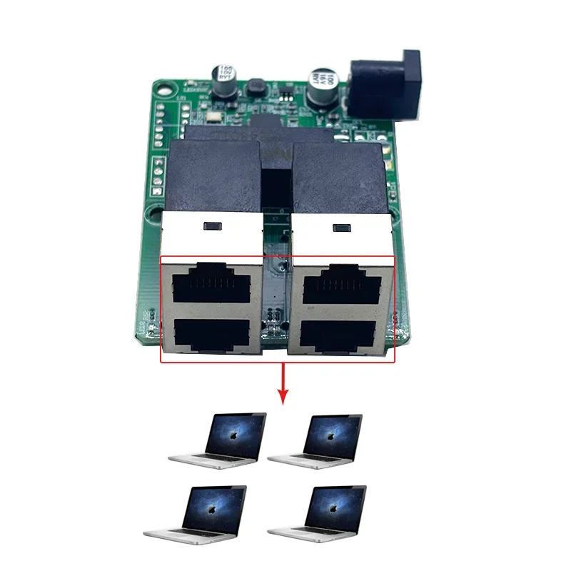 네트워크 스위치 허브 PCB 모듈 보드, 시스템 통합 모듈용 고속 스위치, 미니 4 포트 이더넷 스위치, rj45, 10 mbps, 100mbps