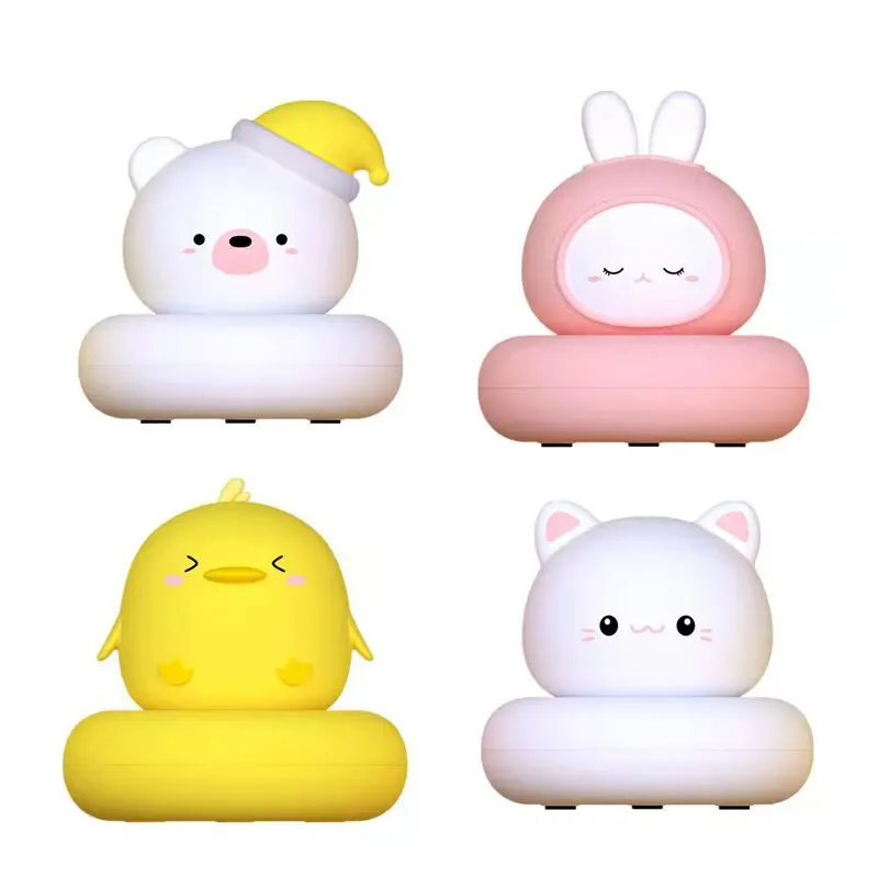 USB 충전 야간 조명 귀여운 박수 제어 애완 동물 모양 수면 램프, 침실 장식 어린이 선물 장난감 야간 분위기 램프