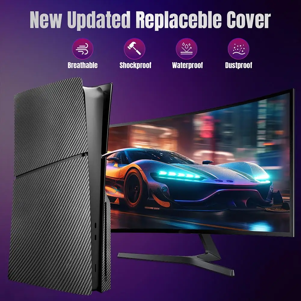 

Лицевая панель, передняя и задняя панели для 5 Slim Ps5, тонкая Лицевая панель, защитная сменная жесткая пластина Abs W8u0