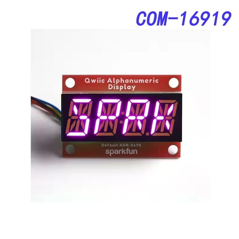 

COM-16919 SparkFun Qwiic Alphanumeric Display - Pink