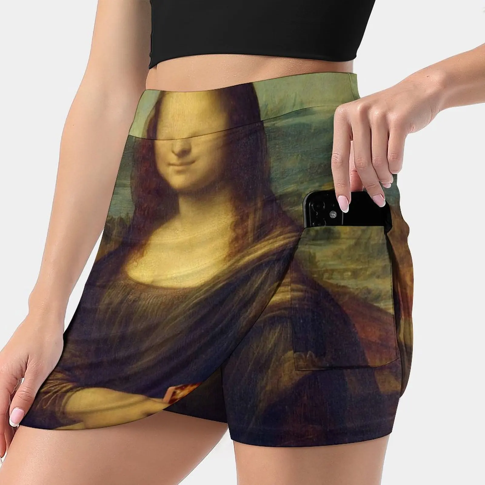 

Mona Lisa With A Piece Of Pizza Korean Fashion Skirt Summer Skirts For Women Light Proof Trouser Skirt Mona Lisa Pizza Monalisa