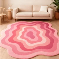 Tapis irrégulier de Style moderne, décoration de chambre à coucher, grande surface, pour salon, peluche épaisse, dégradé, tapis de sol moelleux et doux 2