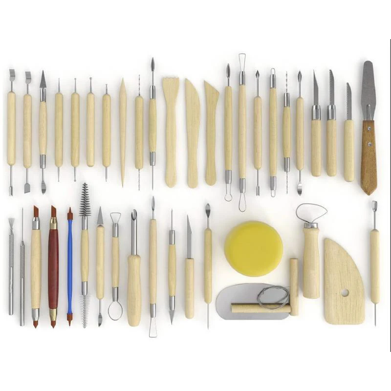 

Professional 42Pcs Ceramic Clay Sculpture Polymer Tool Set Beginner's DIY Craft Sculpting Clay Pottery Modeling Carving Kit