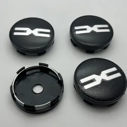 Set of 4 ABS 3D Car Emblem Wheel Center Caps Badge Hubcaps Cover Stickers - Stylish Auto Accessories - Black Silver Dacia (4pcs 60mm Black Cap)