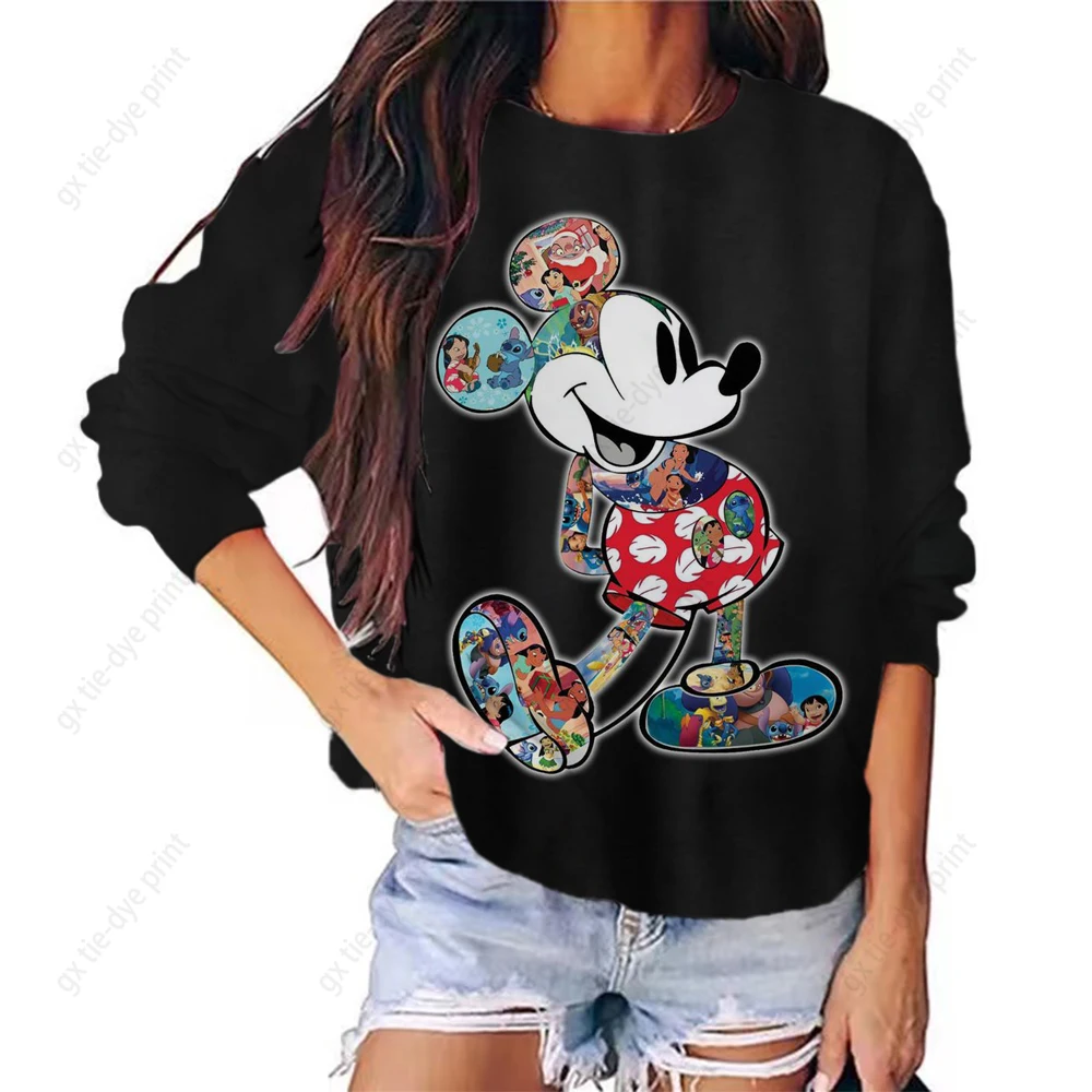 

Женская толстовка с длинным рукавом и принтом Минни Микки Маус