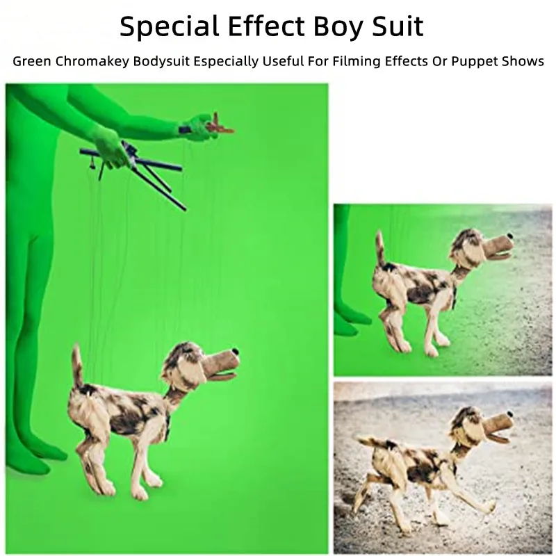 Bodysuit Cheio de Tela Verde Macacões Chroma Key para Filme Tiktok Vídeo Efeito Invisível Filmagem Fotográfica Adereços de Estúdio - Image 2