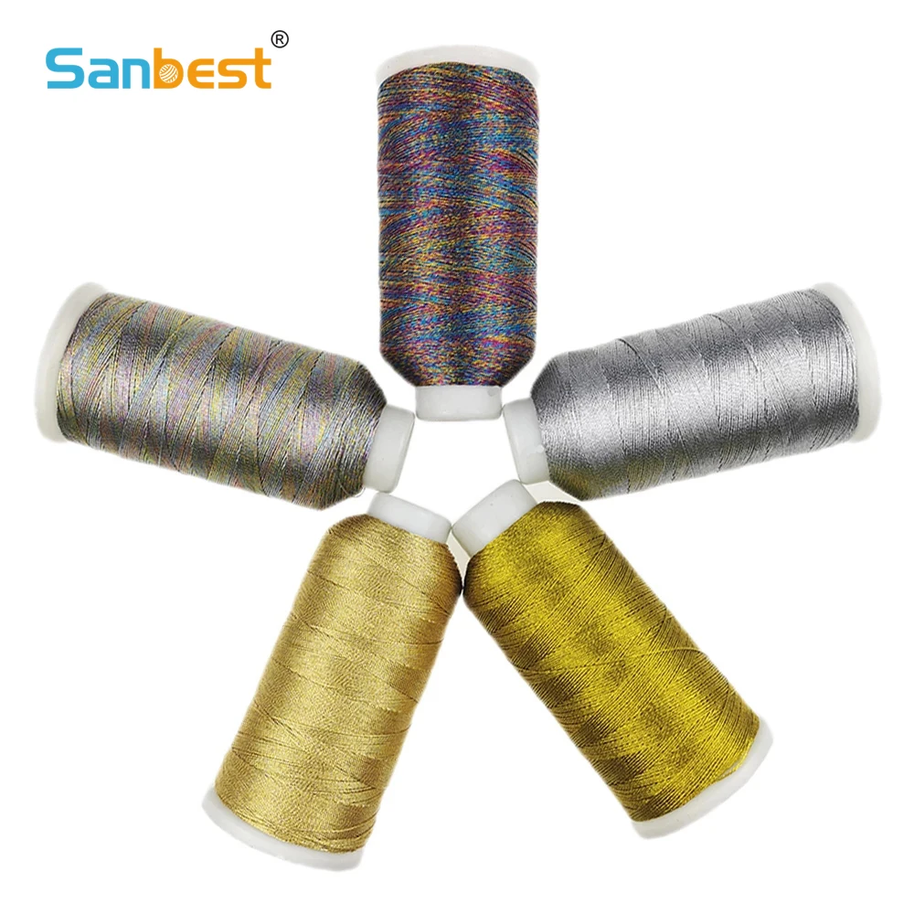 Sanbest 6 Strands Metallic Weaving Thread Shiny Effect Jewellery Threads DIY Crafts Bracelet String Stitch Weave Yarn Pink - 87