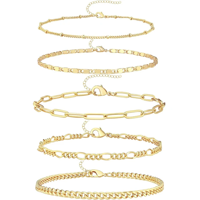 Jared Ankle Bracelets 3-Pack Women's Ankle Bracelets 14K Gold - Main Image