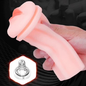 Hand Free Male Masturbator Cup Vaginal Oral Sex Masturbate No Vibrating Masturbation Pocket Pussy Mouth Blowjob Sex Toys for Men 2