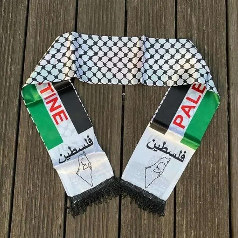 Fashion Palestine Scarf Colorful Palestine Flag Scarf Hanging Neck Wedding Decoration Size 14cm*130cm palestine scarf
