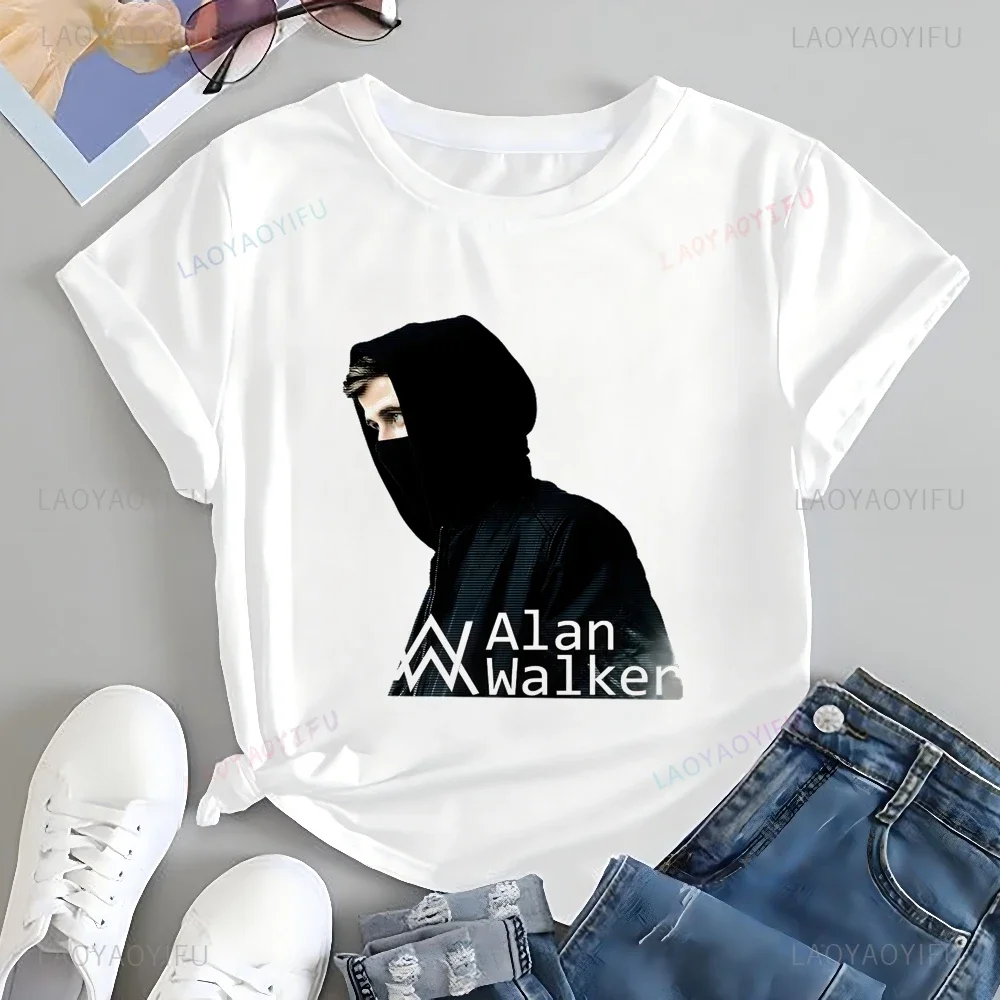 Norwegian DJ Artist Alan Walker Graphic Print T-shirt Top Fashion Short Sleeved Neutral Casual Shirt Oversized Cotton T-shirt 4