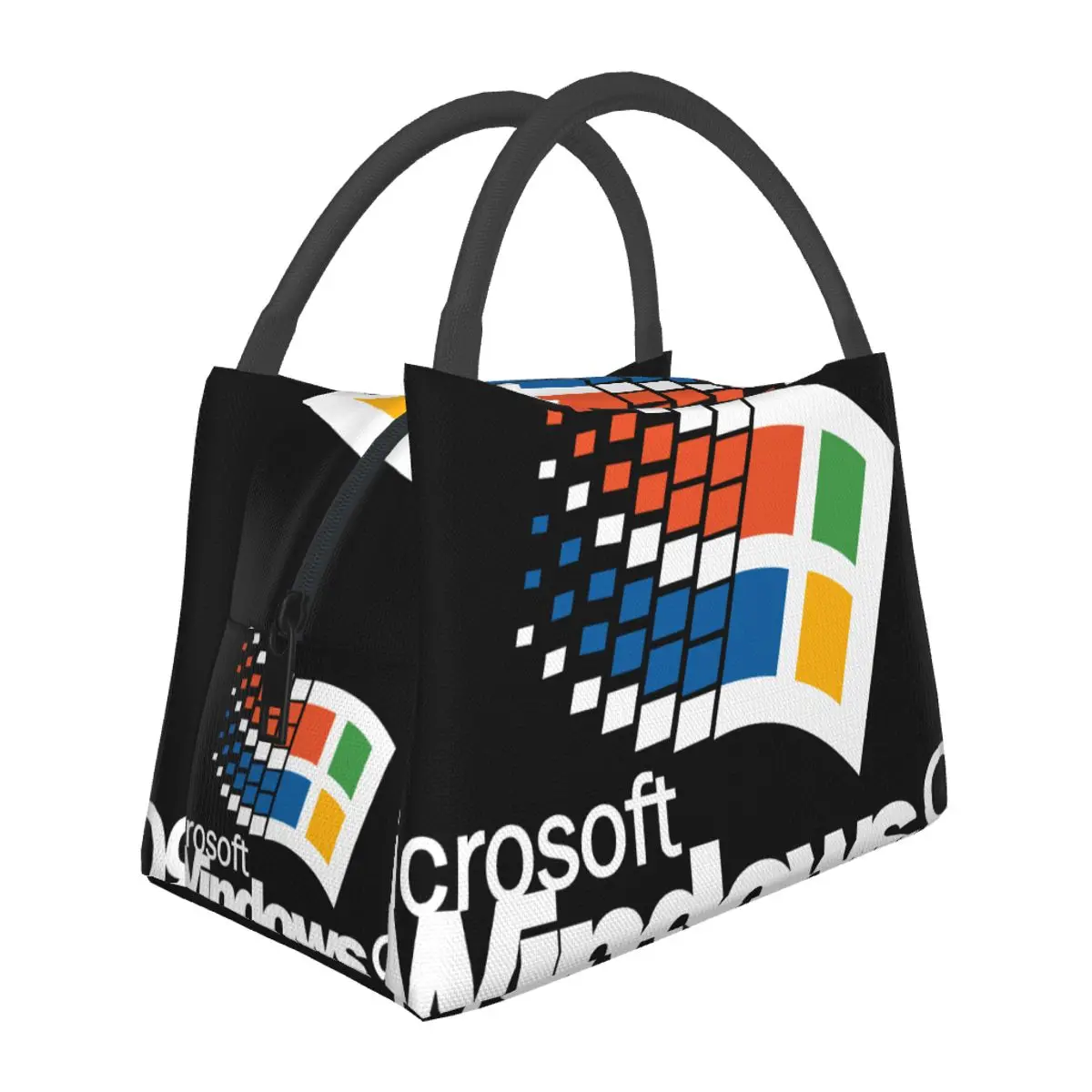 Windows 98 Stacked Logo Portable insulation bag for Cooler Food Office Pinic Container