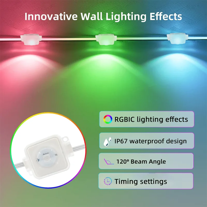 300ft 180leds Eaves Lights Smart RGB Permanent Outdoor Lights Waterproof Eaves Lighting for House Roof Holiday Daily Decorations - Image 3