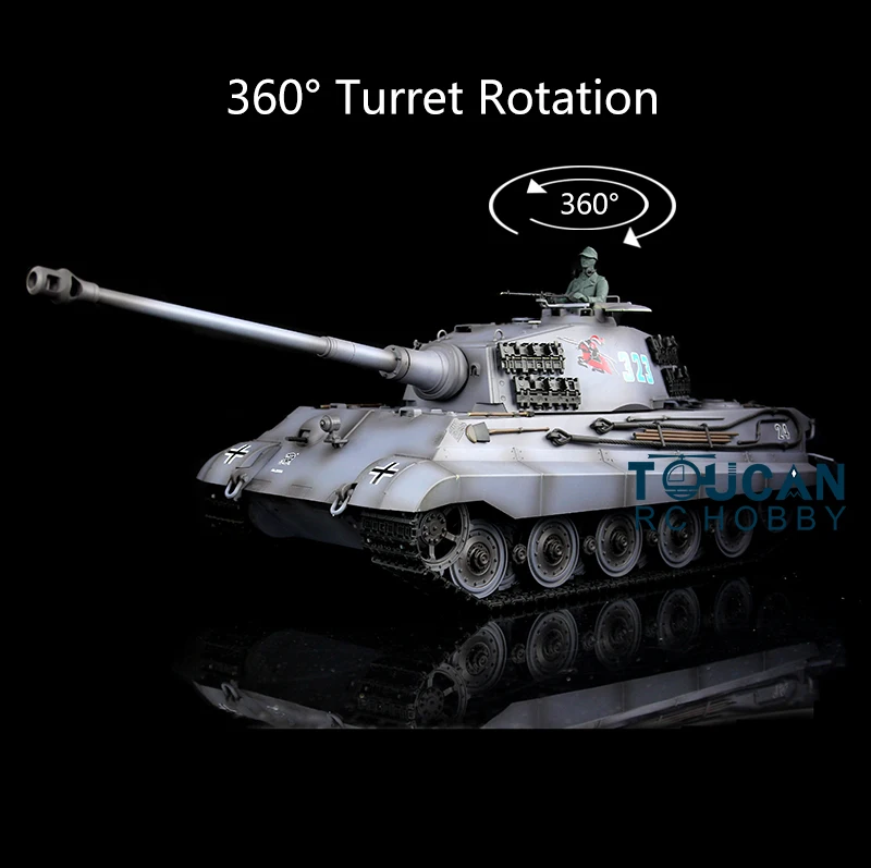1/16 Scale HENG LONG 7.0 Plastic German King Tiger RTR RC Tank 3888A 360° Turret Gifts TH17533-SMT4 3