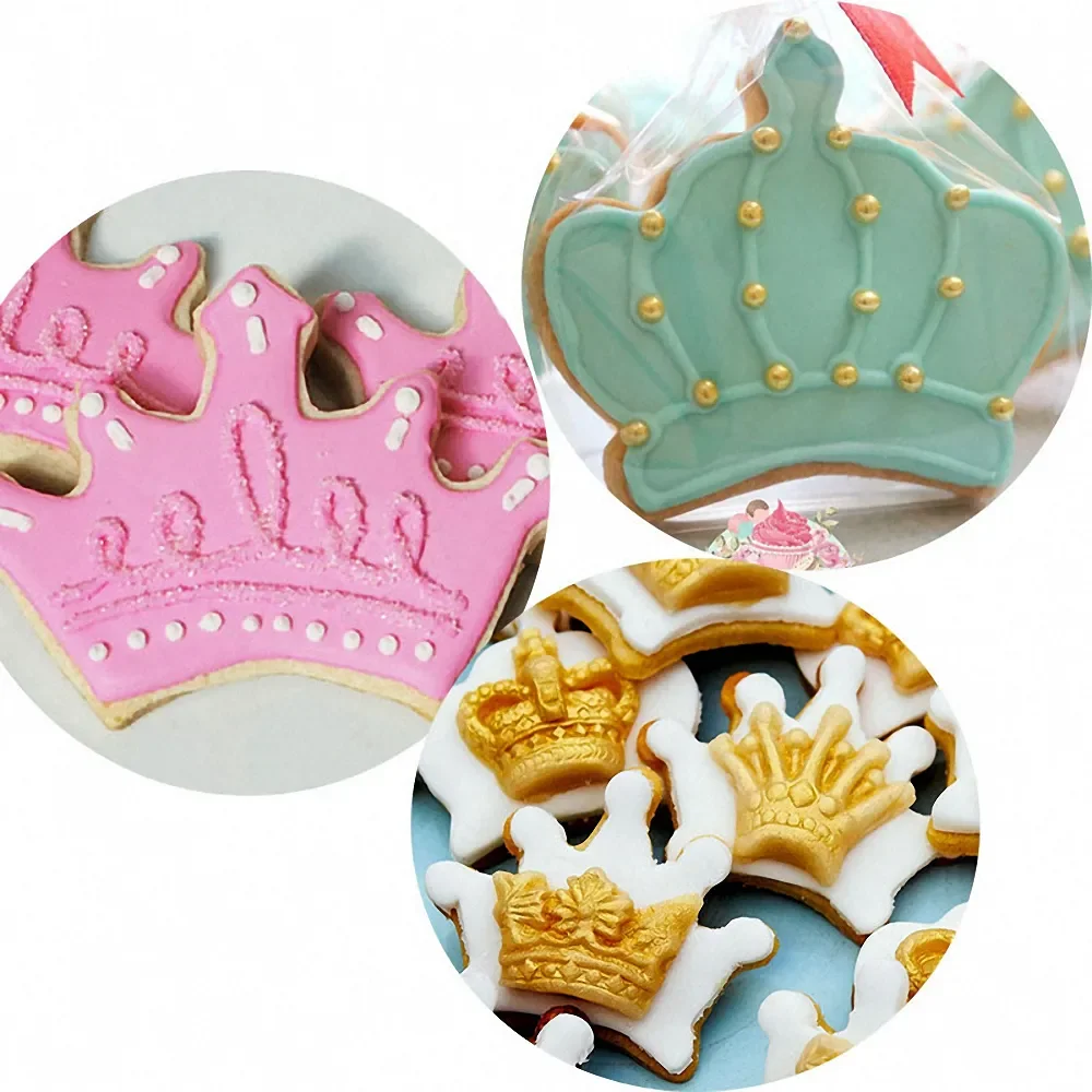 

Princess Crown Mold, Stainless Steel Biscuit Cookie Cutter, Baking Mould, King Queen Party Dessert Die, Cake Baking Tools