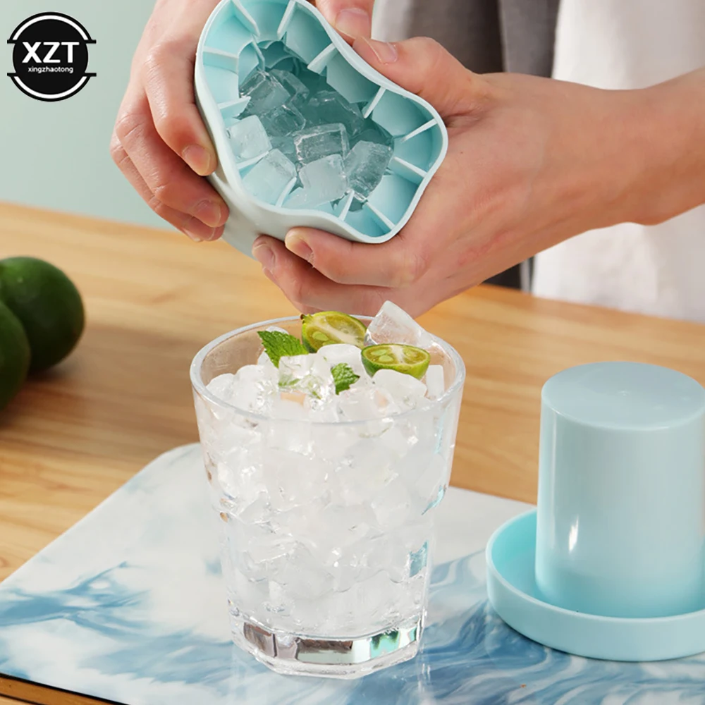 CE Cube Trays for Freezer, Food-Grade Silicone Ice Cube Tray with