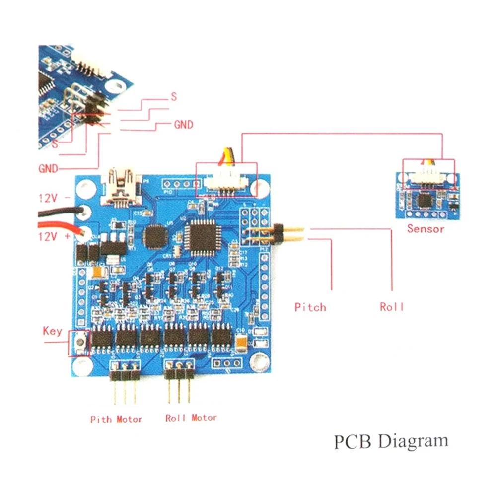 Carte contrôleur cardan brushless 2 axes BGC 3.0 MOS haute intensité pour drone FPV