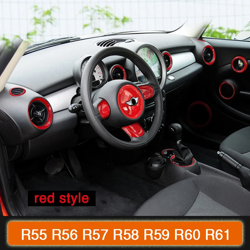 Car Interior Trim Cover Red ABS Sticker Modification Parts For BMW MINI ONE  Cooper S R55 R56 R57 R58 R59 R60 R61 Car Accessories